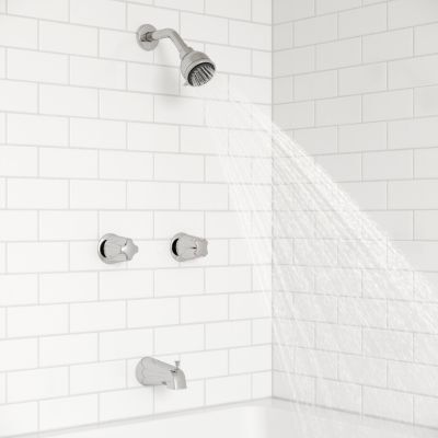 Polished Chrome Pfister 2-handle Tub & Shower Faucet With Metal KNO... LG03-6110