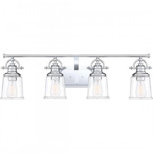 Quoizel GRT8604C Grant Bath 4 light polished chrome Bath Light