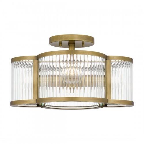 Quoizel ASR1715WS Aster Semi flush 3 lights weathered brass Semi-Flush Mount