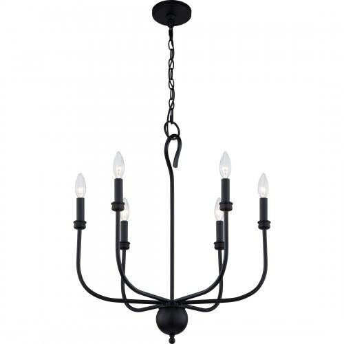 Quoizel BLA5022MBK Blanche Chandelier 6 lights matte black Chandelier