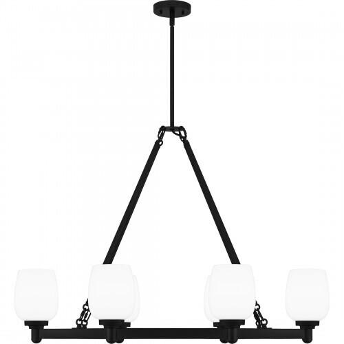 Quoizel PNG638MBK Penning Linear chandelier 6 lights matte black Island Light