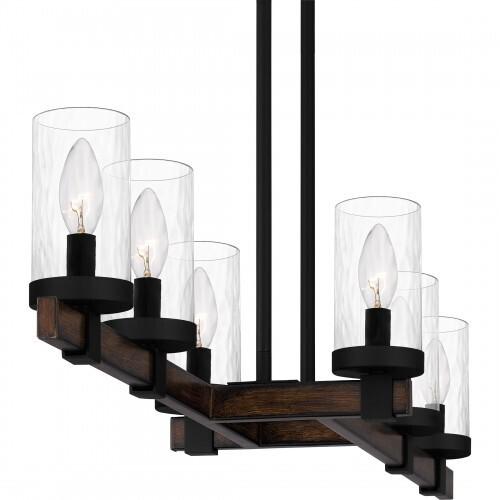 Quoizel TUT638MBK Tuthill Linear chandelier 6 lights matte black Island Light