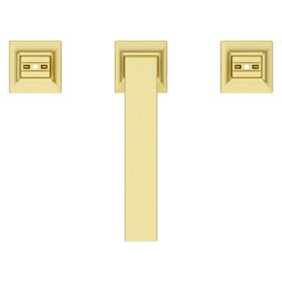 Pfister Brushed Gold 2-handle 8 Widespread Square Spout Bath Faucet LG49-VRV2BG