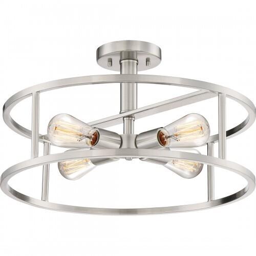 Quoizel NHR1718BN New Harbor Semi flush 4 light brshd nkl Semi-Flush Mount