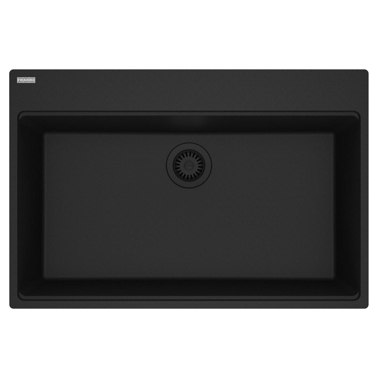 FRANKE MAG61031-MBK Maris Topmount 33-in x 22-in Granite Single Bowl Kitchen Sink in Matte Black In Matte Black