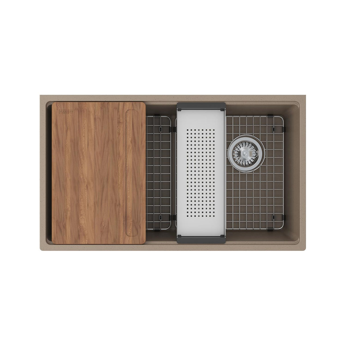 FRANKE MAG11031OW-OYS-WKC Maris Undermount 33-in x 19.31-in Granite Single Bowl Kitchen Sink in Oyster In Oyster