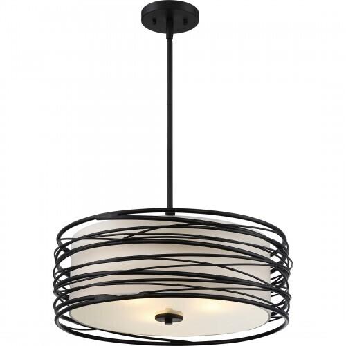 Quoizel SPL2820K Spiral 3lts pendant mystic black Pendant
