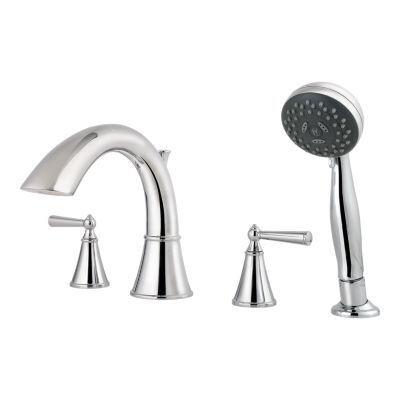 Polished Chrome Saxton 4-hole Roman Tub With Handshower, Trim Only LG6-4GLC