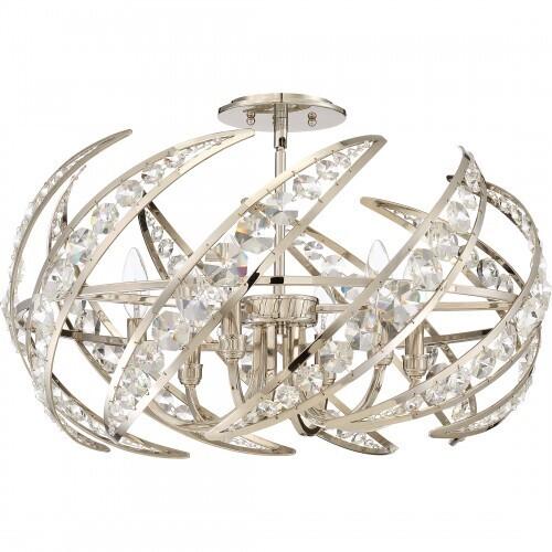 Quoizel PCCN1724PK Crescent Semi flush mount 6 lights polished nicke Semi-Flush Mount