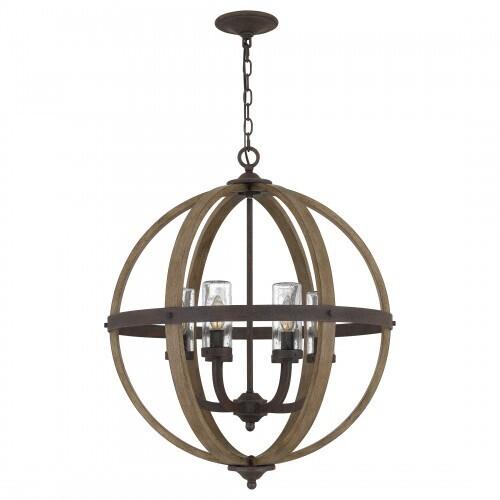 Quoizel FSN3525RK Fusion Outdoor pendant 6 light rustic black Pendant