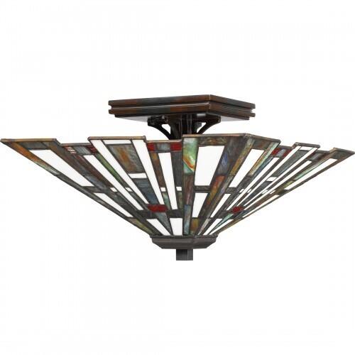 Quoizel TFMK1714VA Maybeck Semi-flush mount tiffany 2 light valiant Flush Mount