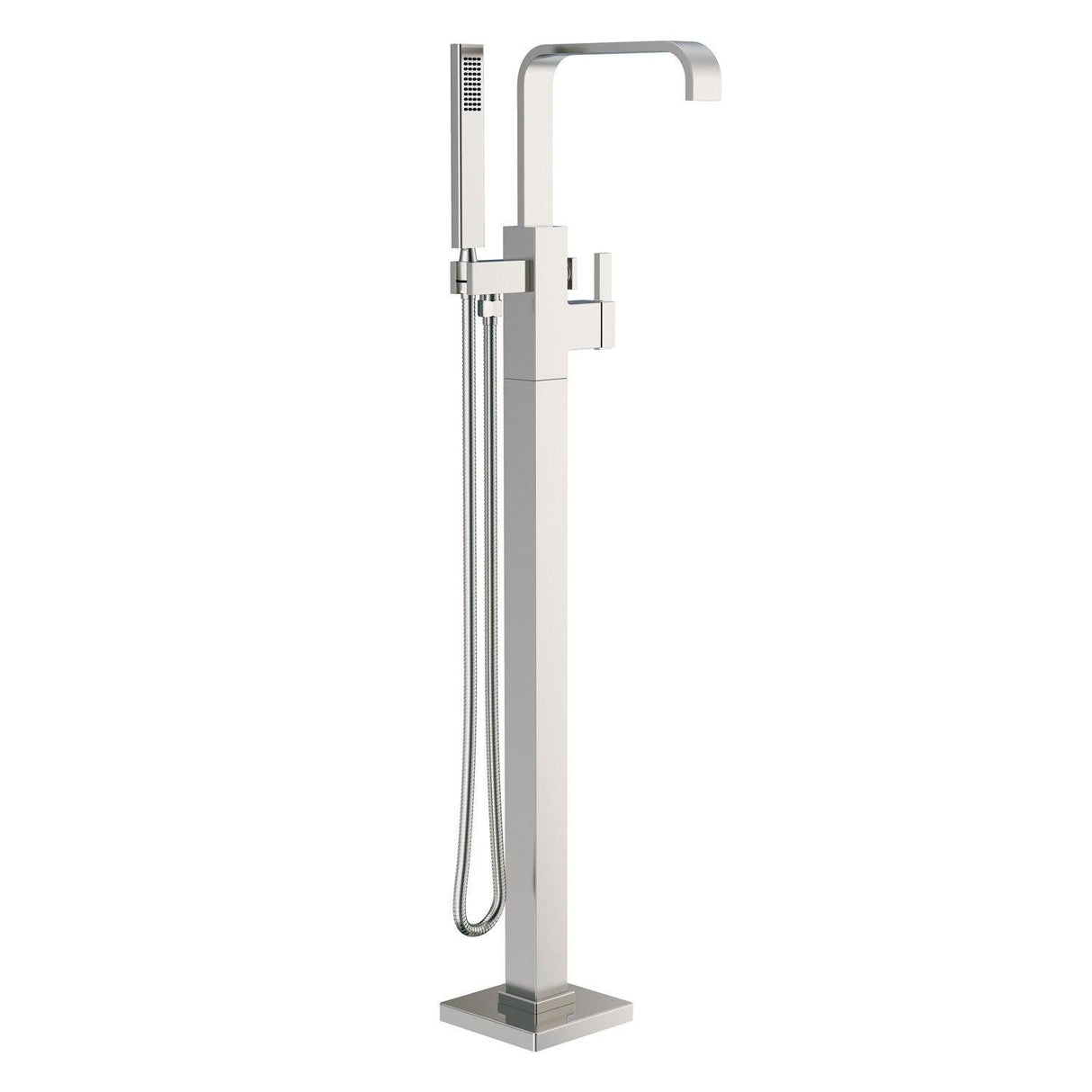 Gerber D300544BNT Brushed Nickel Square Floor Mount Tub Filler Trim Kit With Handshower
