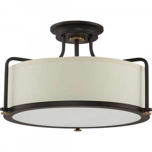 Quoizel QF1715WT Calvary Semi flush wstrn brnz 3lts Semi-Flush Mount