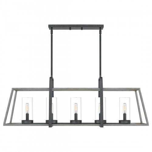 Quoizel QF5277DO Lincoln Linear chandelier 5 light distressed iro Island Light