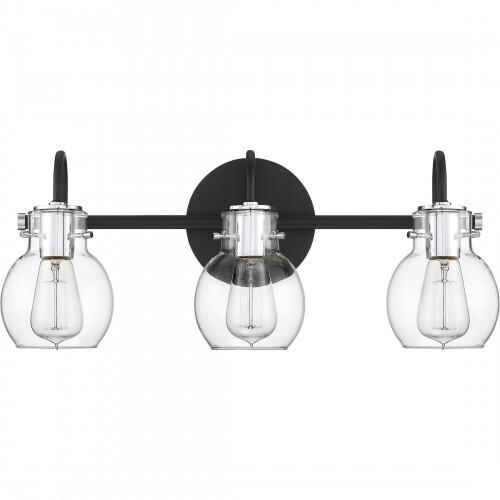 Quoizel ANW83003EK Andrews Vanity Bath Lighting, 3-Light, 300 Watts, Earth Black (9"H x 22"W)