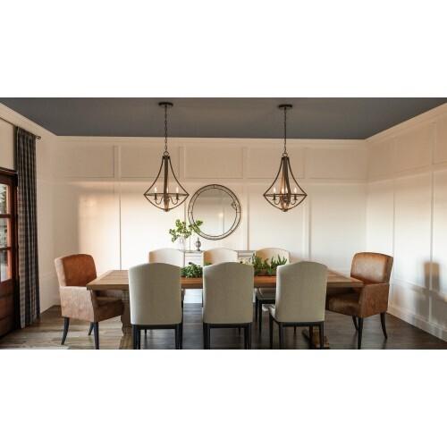 Quoizel SHR2818RK Shire 4 light pendant rustic black Chandelier