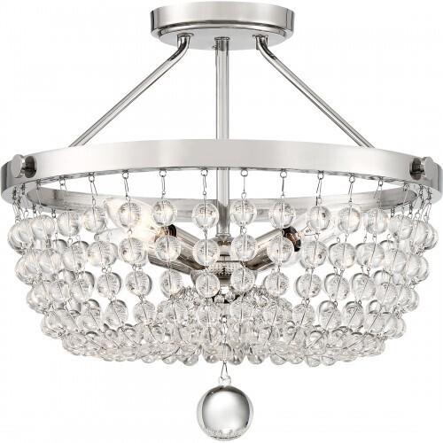 Quoizel TRA1716PK Teresa Semi-flush mount 4 light polished nickel Semi-Flush Mount