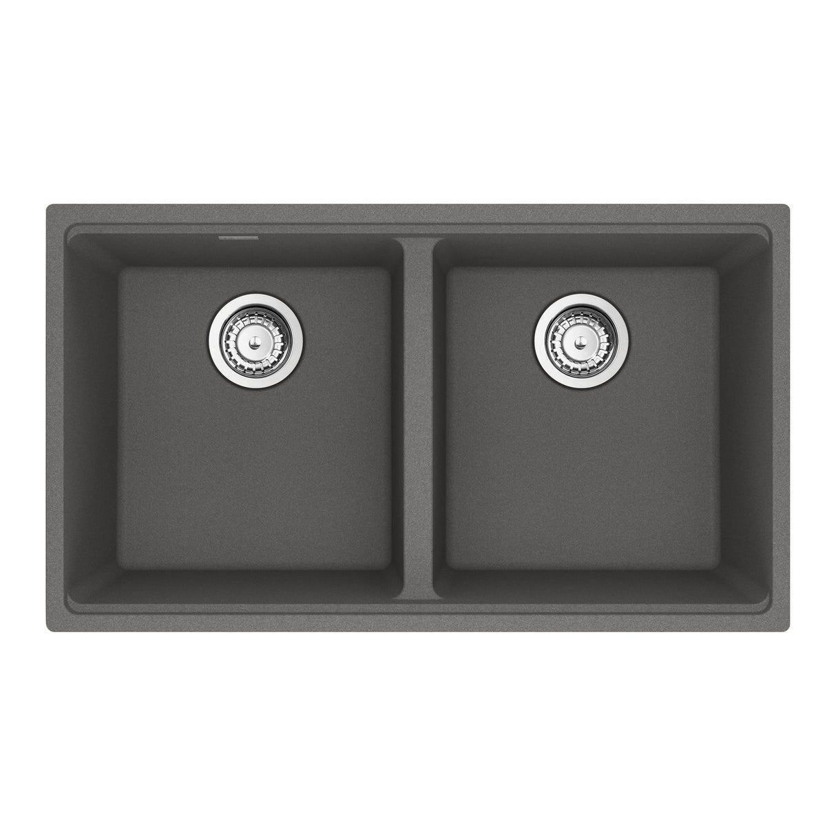 FRANKE MAG1201414-SHG-S Maris Undermount 31-in x 17.81-in Granite Double Bowl Kitchen Sink in Stone Grey In Stone Grey