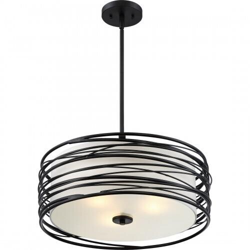 Quoizel SPL2820K Spiral 3lts pendant mystic black Pendant