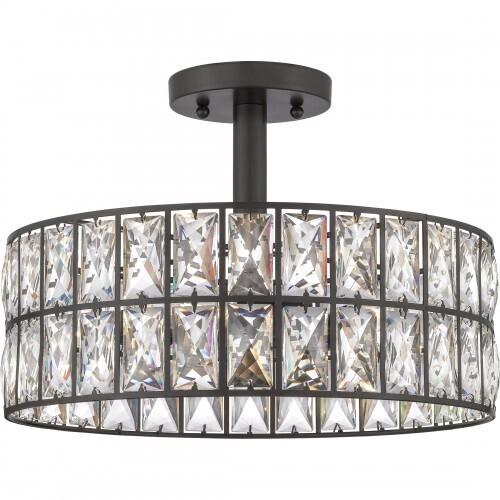 Quoizel QF4046WT Coffman Semi-flush mount 3 light western bronze Semi-Flush Mount