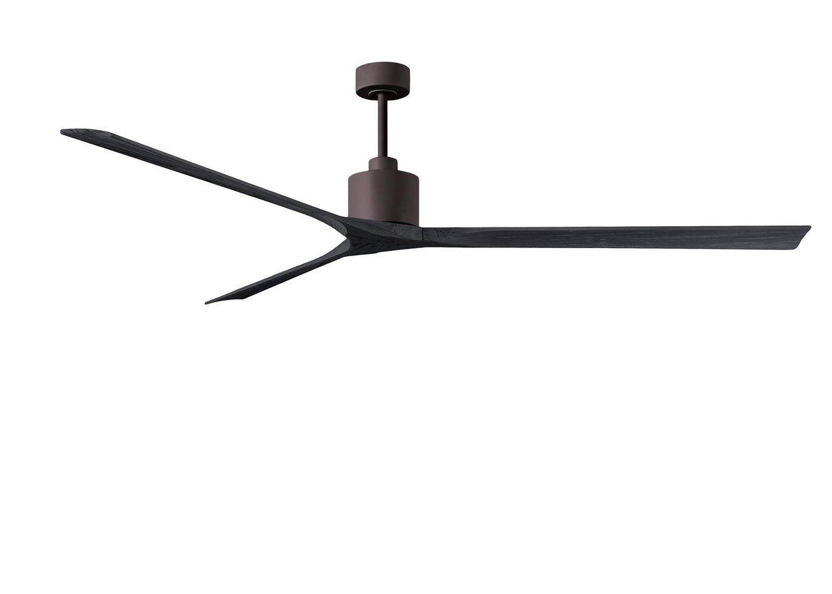 Matthews Fan NKXL-TB-BK-90 Nan XL 6-speed ceiling fan in Matte White finish with 90” solid matte black wood blades