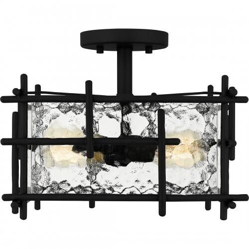 Quoizel DPN1713MBK Daphne Semi flush 2 lights matte black Semi-Flush Mount