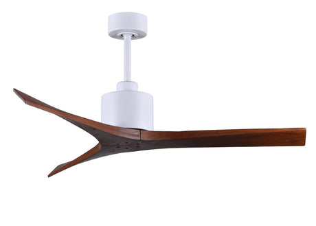Matthews Fan MW-MWH-WA-52 Mollywood 6-speed contemporary ceiling fan in Matte White finish with 52” solid walnut tone blades