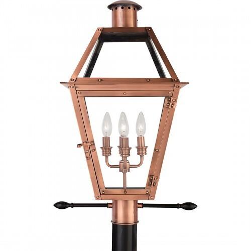 Quoizel RO9014AC Rue De Royal Outdoor post lntrn aged copper Outdoor Lantern