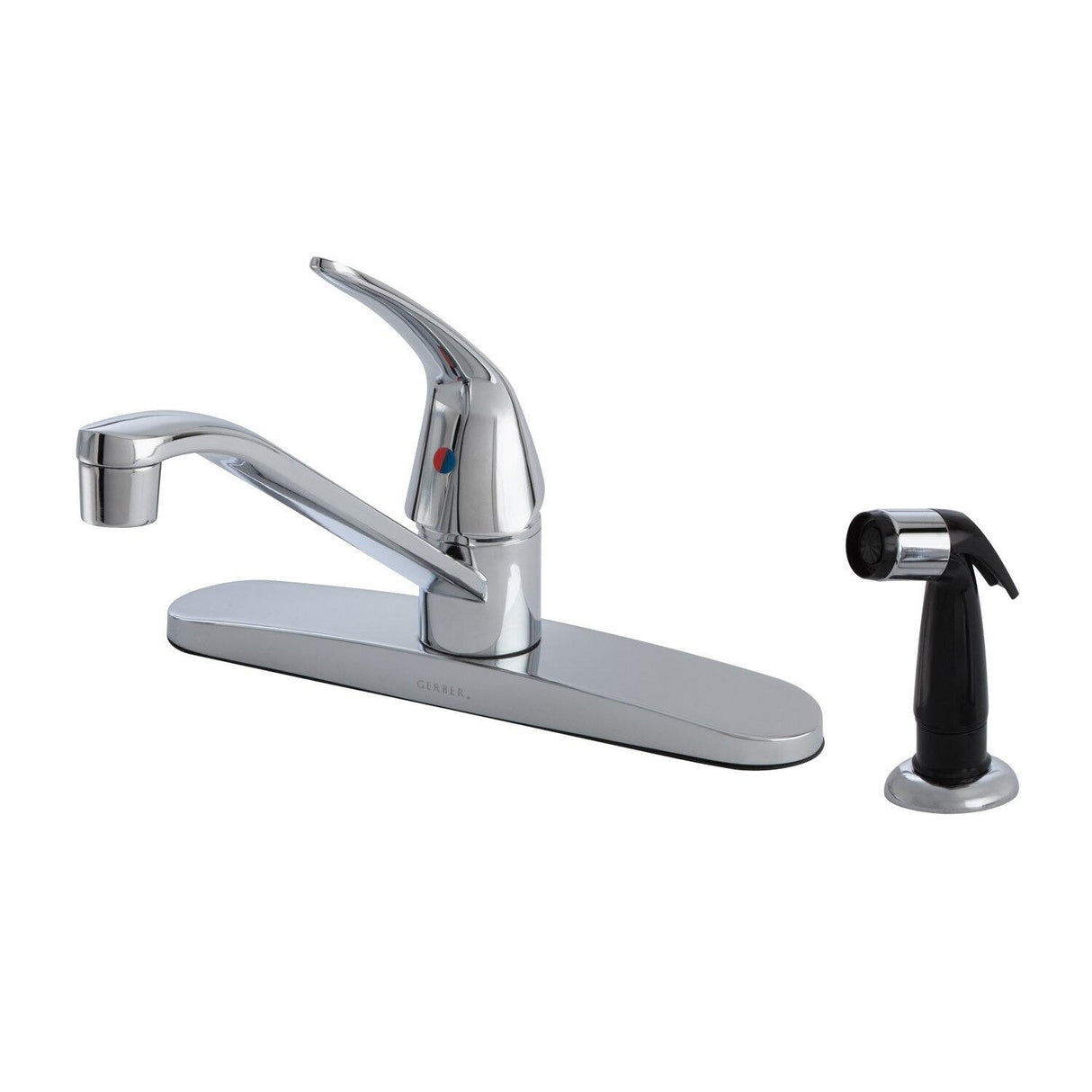 Gerber G0040212W Chrome Maxwell Se Single Handle Kitchen Faucet W/ Spray & W/ WAS...