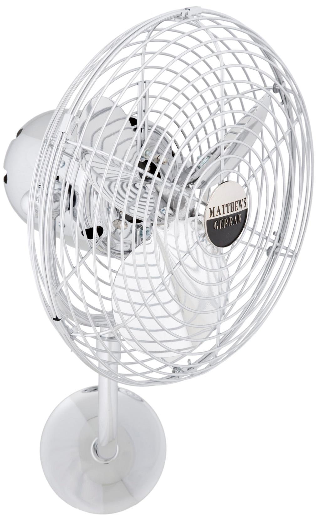 Matthews Fan MP-CR-MTL Michelle Parede vintage style wall fan in polished chrome finish.