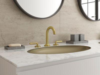 Pfister Brushed Gold 2-handle 8" Widespread Bathroom Faucet LG49-TNT3BG