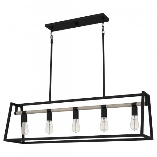 Quoizel TPT142MBK Tippet Linear chandelier 5 lights matte black Island Light