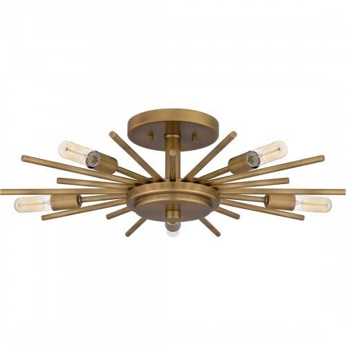 Quoizel QSF6158WS Quoizel Semi-Flush Mount Semi flush 5 lights weathered brass Semi-Flush Mount