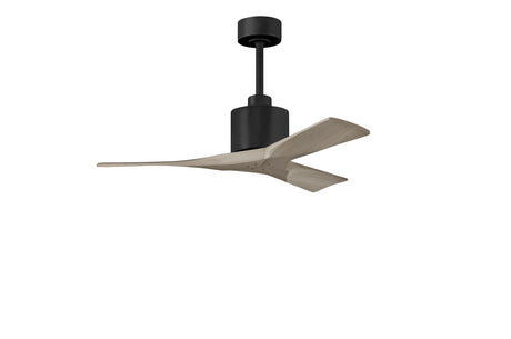 Matthews Fan NK-BK-GA-42 Nan 6-speed ceiling fan in Matte Black finish with 42” solid gray ash tone wood blades