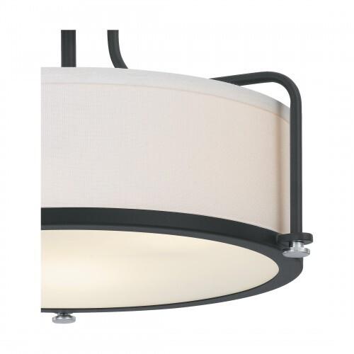 Quoizel QF1715EK Rigel Semi-flush mount 3 light earth black Semi-Flush Mount