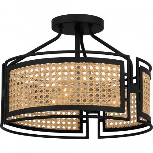 Quoizel PYA1714MBK Priya Semi flush 3 lights matte black. Semi-Flush Mount