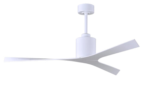 Matthews Fan MK-WH-WH Molly modern ceiling fan in Matte White finish with all-weather 56” ABS blades. Optimized for damp locations.