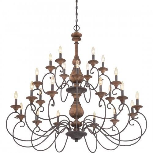 Quoizel ABN5024RK Auburn Chandelier 24-light rustic black Chandelier