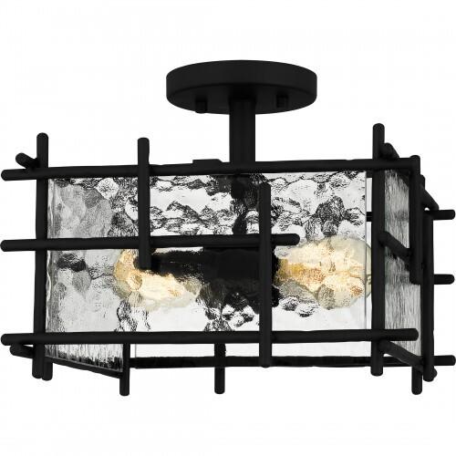 Quoizel DPN1713MBK Daphne Semi flush 2 lights matte black Semi-Flush Mount