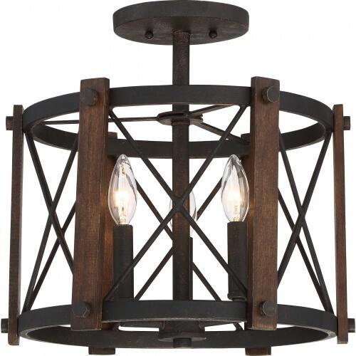 Quoizel BRO1715MK Baron Semi flush marcado black Semi-Flush Mount