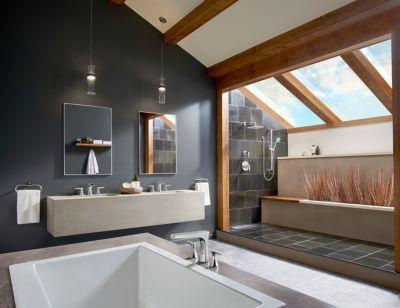 Pfister Polished Chrome Kelen Widespread Trough Bath Faucet LG49-MF1C