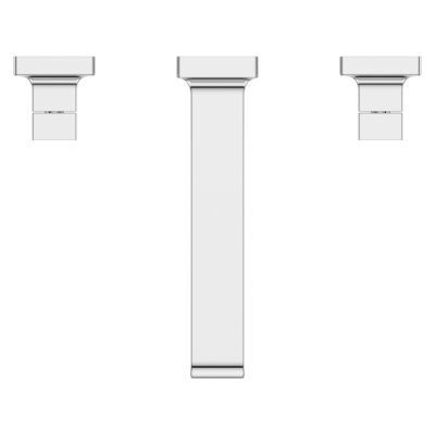 Polished Chrome 2-handle 8" Widespread Wall Mount Bathroom Faucet W... LG49-VRV3C