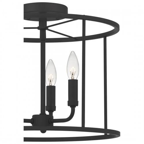 Quoizel ABR1714MBK Abner Semi flush 3 light matte black Semi-Flush Mount