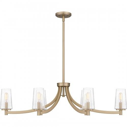 Quoizel MIC638BGD Miccio Linear chandelier 6 lights bronze gold Island Light