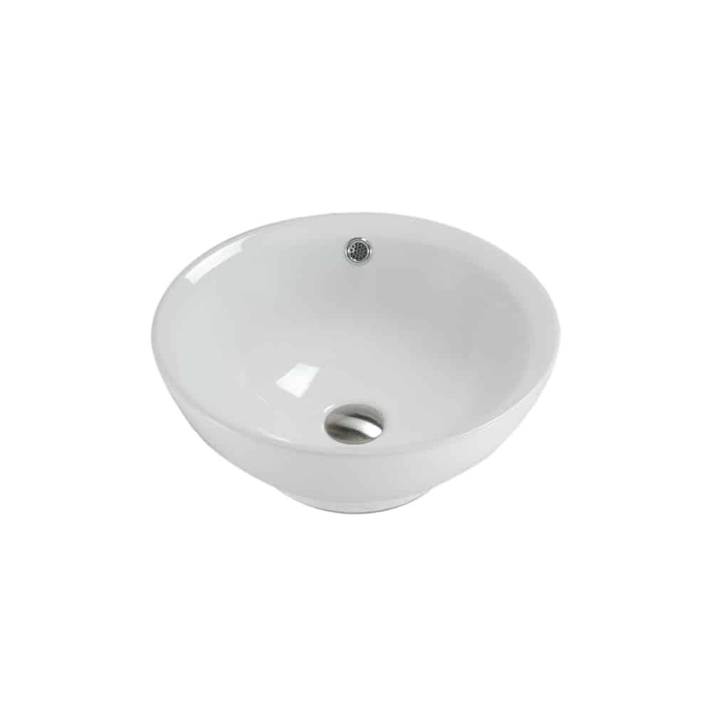 Lenova PAC-04 Above Counter Single Bowl Diameter: 17 - White and Smooth