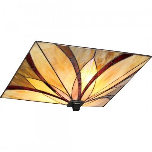 Quoizel TFAS1615VA Asheville Flush mount tiffany 15"d valiant bronze Flush Mount