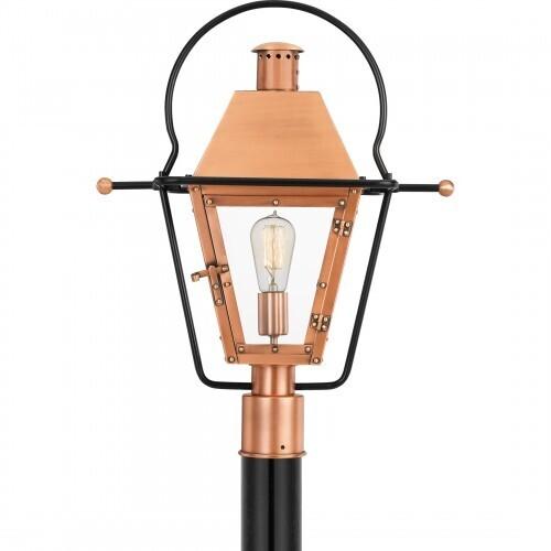 Quoizel RO9018AC Rue De Royal Outdoor post 1 light aged copper Outdoor Lantern