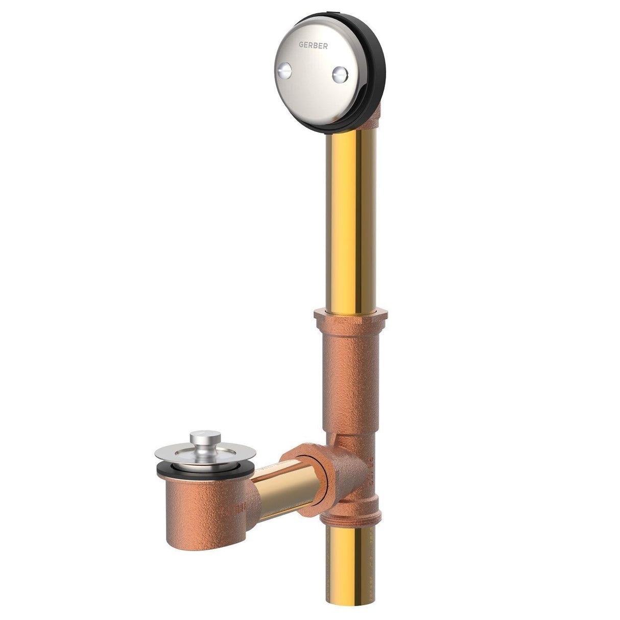 Gerber G00N1852 Brushed Nickel Classics Lift & Turn Drain for Standard Tub