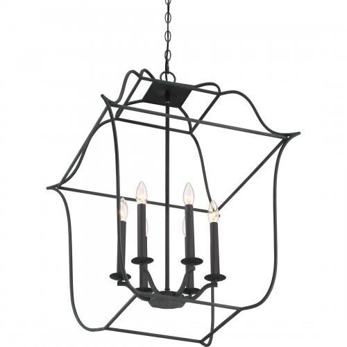 Quoizel GLY5206BA Gallery 6 light foyer ryl ebony Pendant