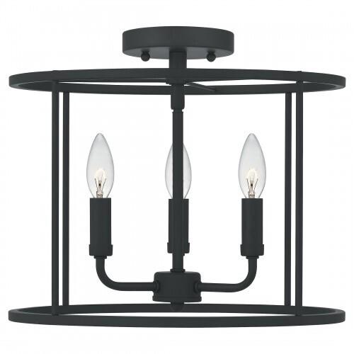 Quoizel ABR1714MBK Abner Semi flush 3 light matte black Semi-Flush Mount